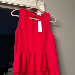 NWT Gilli Hot Pink Sleeveless Peplum Blouse, Size S